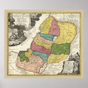 Affiche Carte d'Israël (1720)