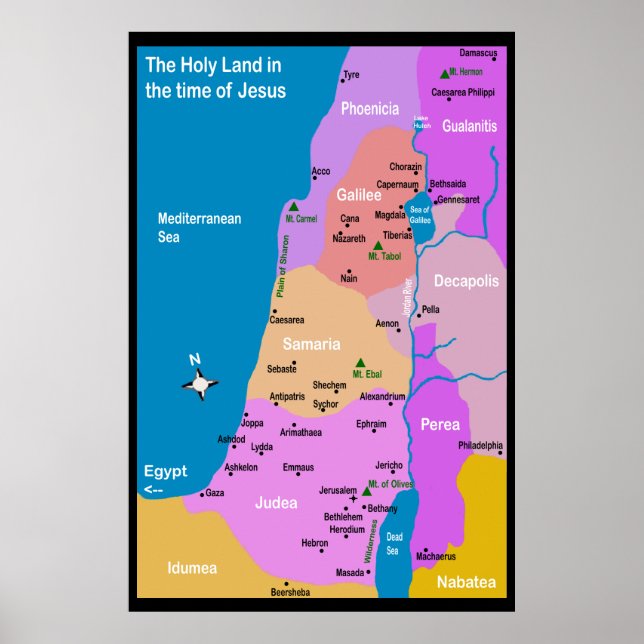 Affiche Carte d'Israël Premier siècle (Devant)