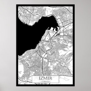Affiche Carte d'İzmir Turquie