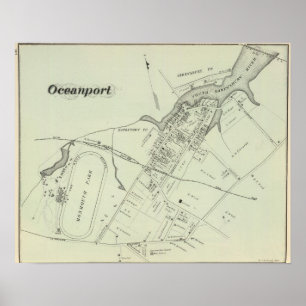 Affiche Carte d'Océanport, NJ