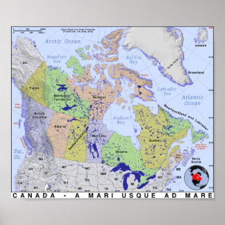 Affiche Carte du Canada