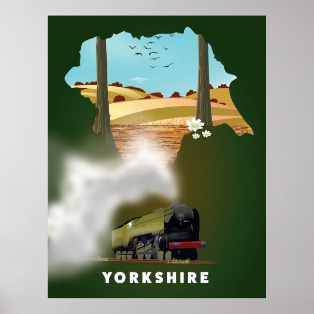 Affiche Carte du chemin de fer Yorkshire (Devant)