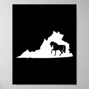 Affiche Carte du cheval de Virginie équitation équitation