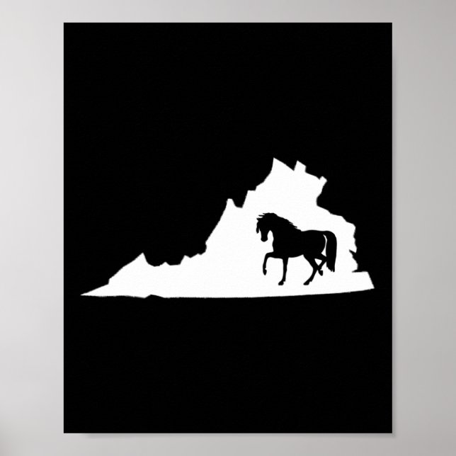 Affiche Carte du cheval de Virginie équitation équitation  (Devant)