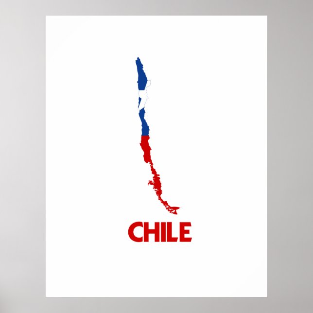 AFFICHE CARTE DU CHILI (Devant)