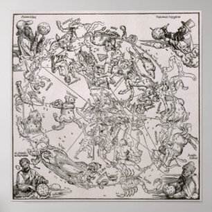 Affiche Carte du ciel du Nord