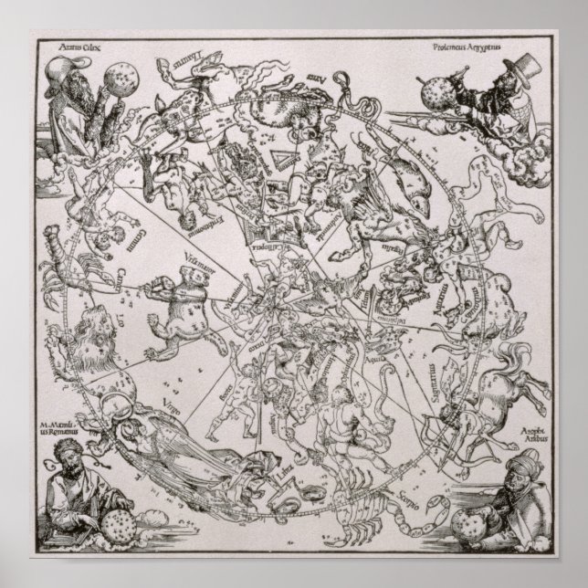 Affiche Carte du ciel du Nord (Devant)