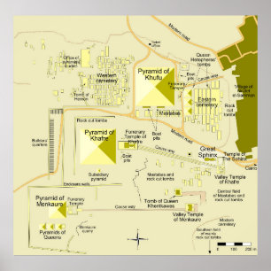 Affiche Carte du complexe pyramidal de Gizeh Diagramme