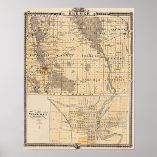 Affiche Carte du comté de Bremer