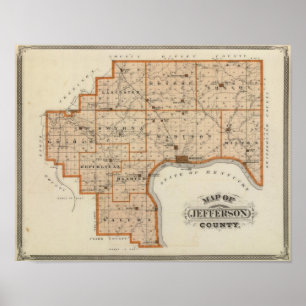 Affiche Carte du comté de Jefferson