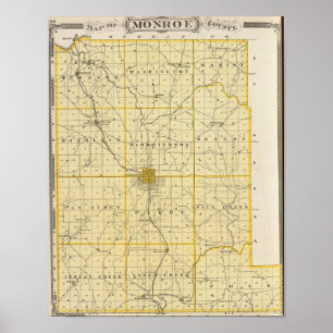 Affiche Carte du comté de Monroe