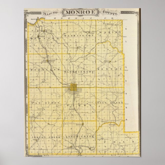 Affiche Carte du comté de Monroe (Devant)