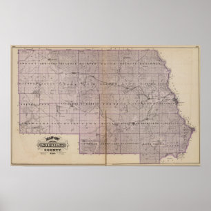 Affiche Carte du comté de Stearns, Minnesota