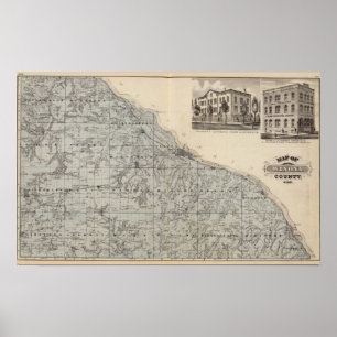 Affiche Carte du comté de Winona, Minnesota
