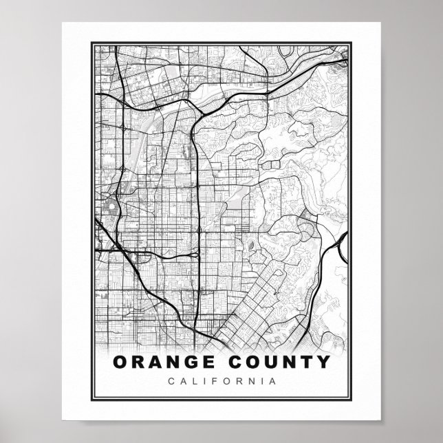 Affiche Carte du comté d'Orange (Devant)