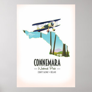 Affiche Carte du Connemara National Park Comté de Galway I