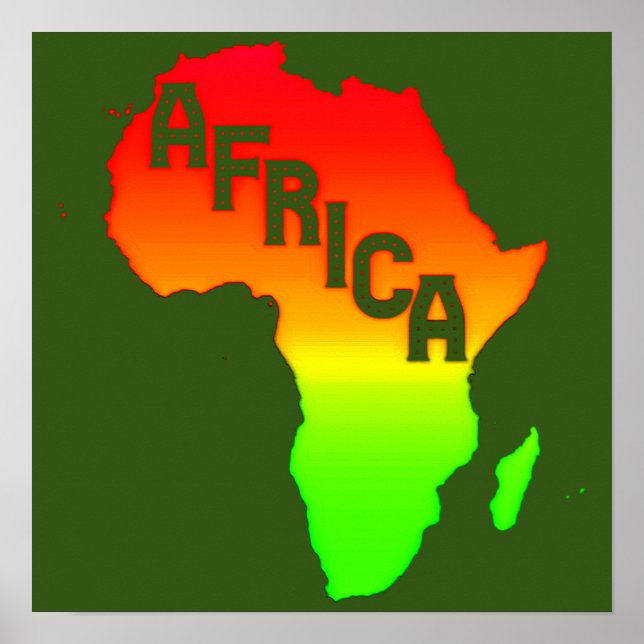 Affiche Carte du continent africain (Devant)