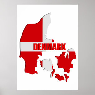 Affiche Carte du Danemark