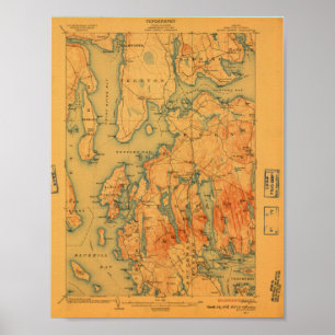 Affiche Carte du désert du Mont Maine ; 1908