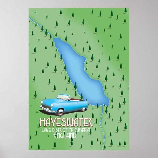 Affiche Carte du district de Hayeswater Lake (Devant)