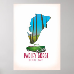 Affiche Carte du district de Padley Gorge