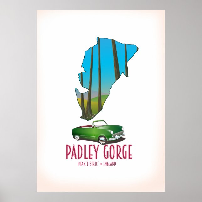 Affiche Carte du district de Padley Gorge (Devant)