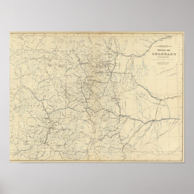 Affiche Carte du drainage du Colorado (Devant)