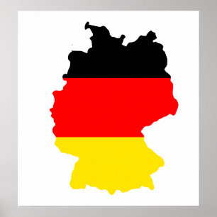 Affiche Carte du drapeau de l'Allemagne taille réelle
