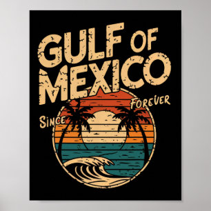Affiche Carte Du Drapeau Du Golfe Des États-Unis D'Amériqu