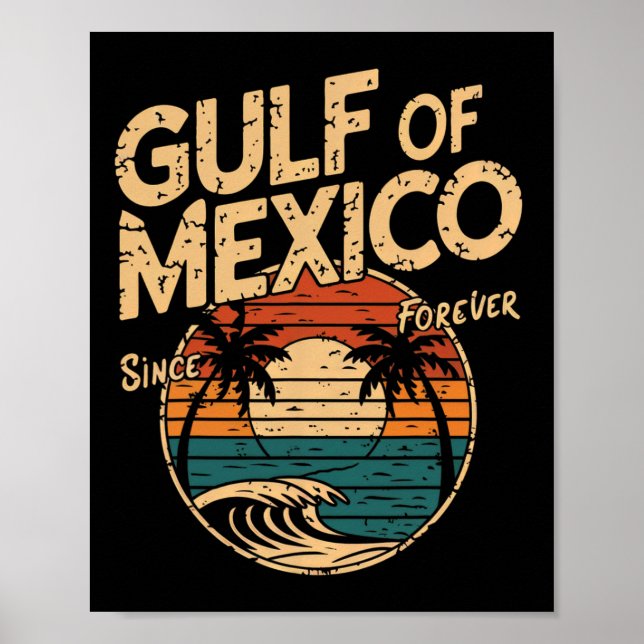 Affiche Carte Du Drapeau Du Golfe Des États-Unis D'Amériqu (Devant)