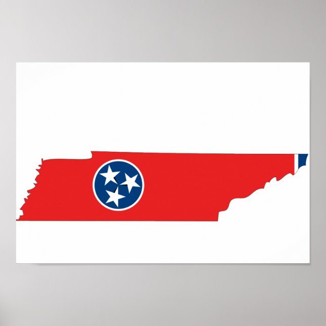 Affiche Carte du drapeau du Tennessee (Devant)