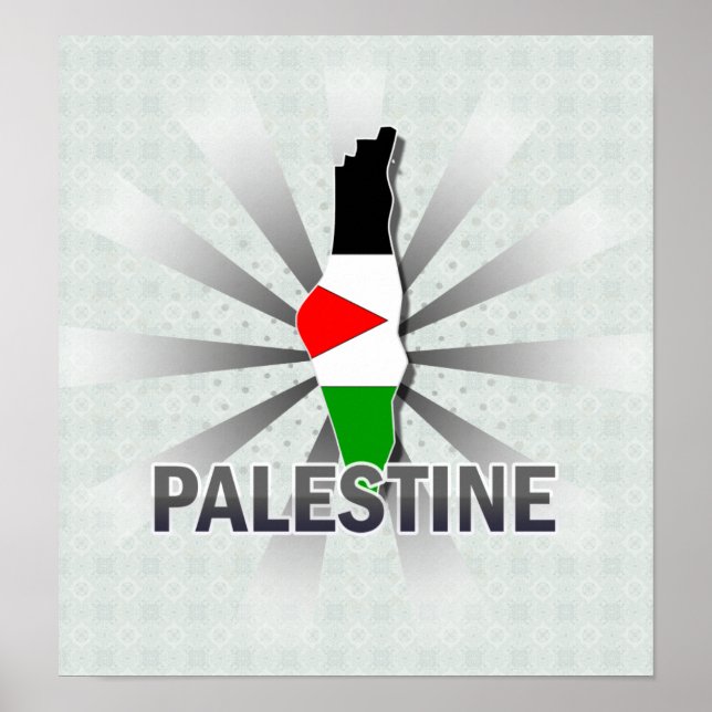 Affiche Carte du drapeau palestinien 2.0 (Devant)