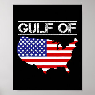 Affiche Carte Du Golfe Des États-Unis D'Amérique Trump Ame