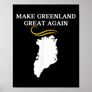 Affiche Carte du Groenland avec les cheveux Trump faire Gr
