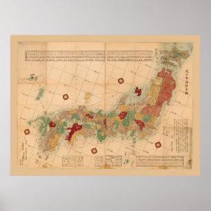 Affiche Carte du Japon (1864)