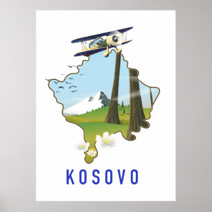 Affiche Carte du Kosovo