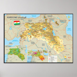 Affiche Carte du Kurdistan
