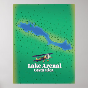 Affiche Carte du lac Arenal, Costa Rica