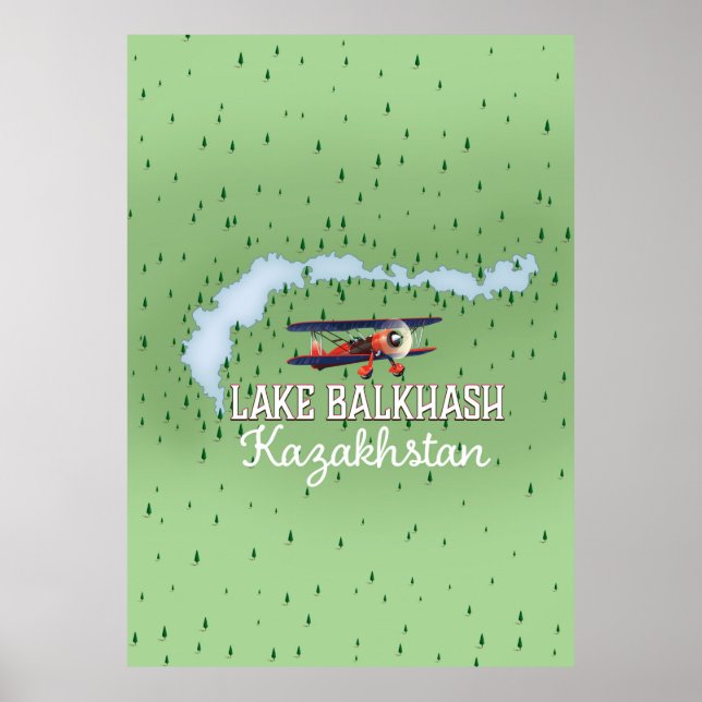 Affiche Carte du lac Balkhash Kazakhstan (Devant)
