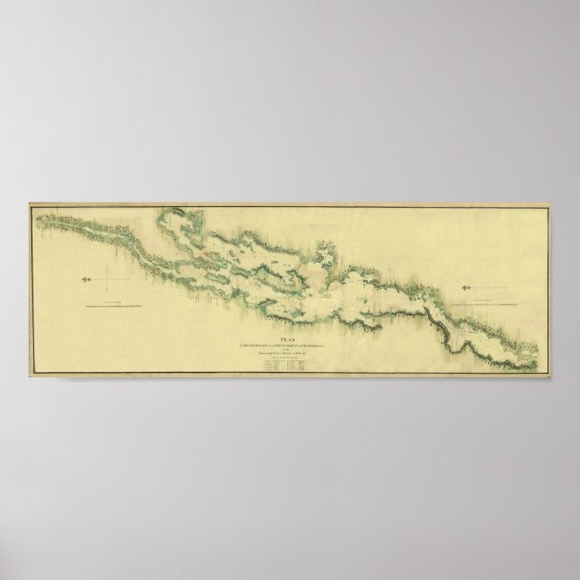 Affiche Carte du lac Champlain 1779 (Devant)