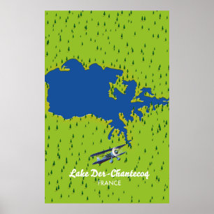 Affiche Carte du lac Der chantecoq France