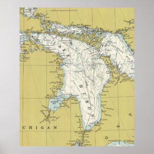 Affiche Carte du lac Huron (1979)