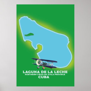 Affiche Carte du lac Laguna de la Leche Cuba