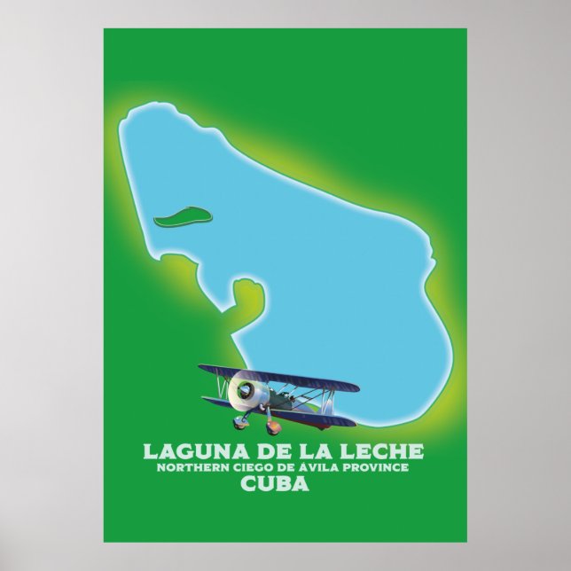 Affiche Carte du lac Laguna de la Leche Cuba (Devant)