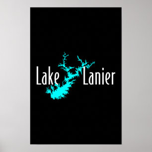 Affiche Carte du lac Lanier Géorgie pour la navigation de