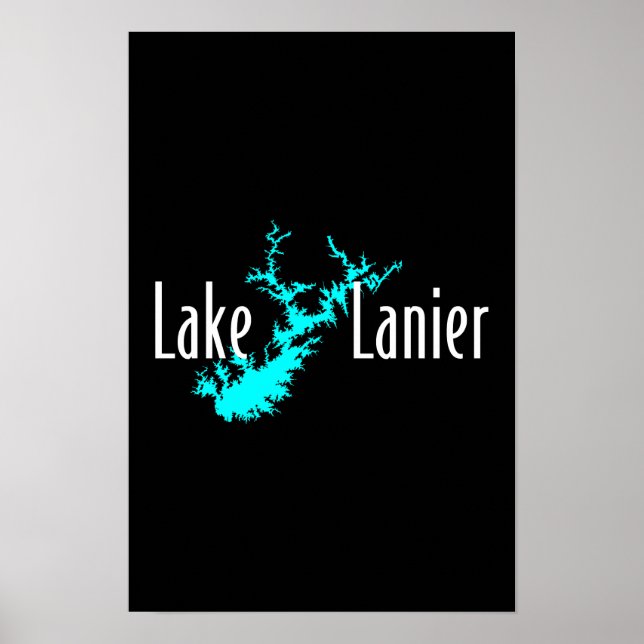 Affiche Carte du lac Lanier Géorgie pour la navigation de  (Devant)