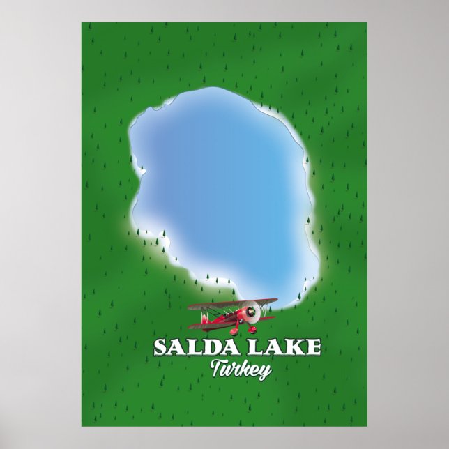 Affiche Carte du lac Salda Turquie (Devant)