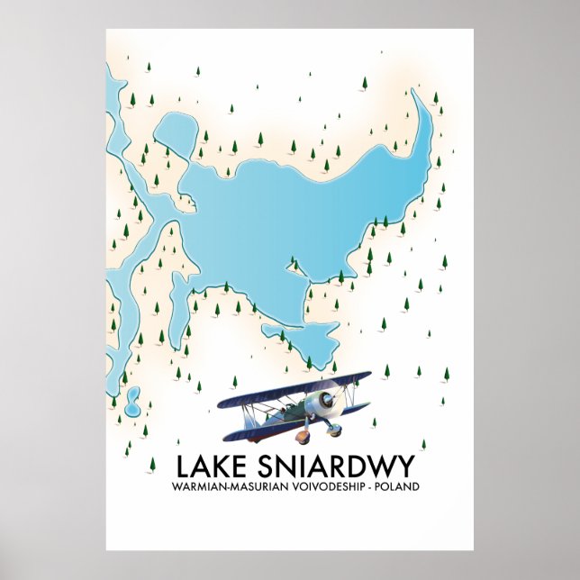 Affiche Carte du lac Sniardwy Pologne (Devant)