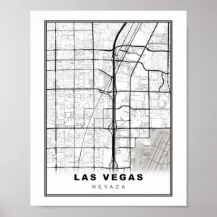 Affiche Carte du Las Vegas Strip