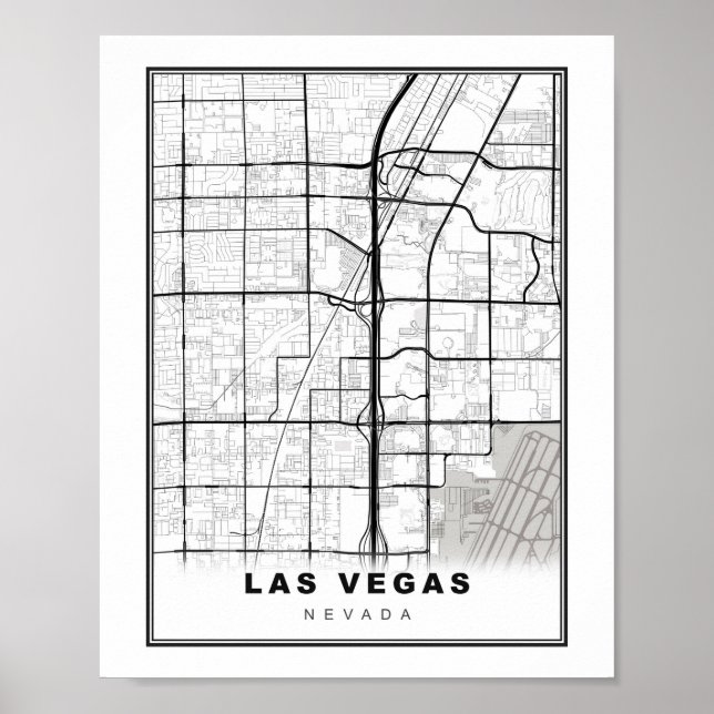 Affiche Carte du Las Vegas Strip (Devant)